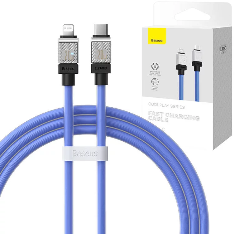 Kábel Fast Charging cable Baseus USB-C to Lightning Coolplay Series 1m, 20W, purple (6932172626587)