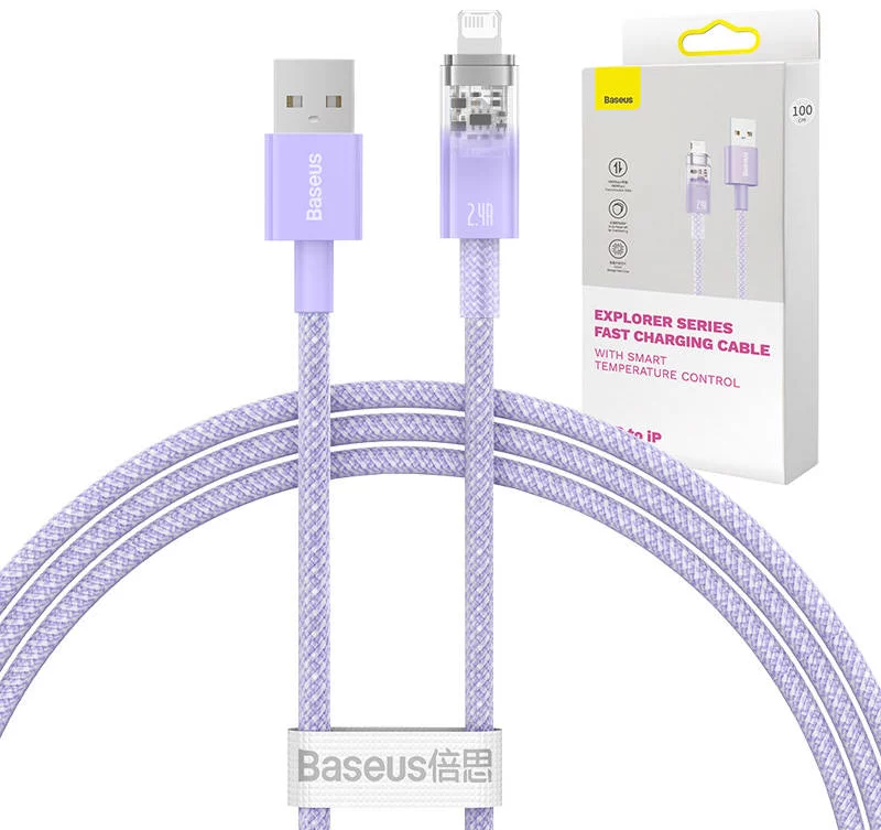 Kábel Fast Charging cable Baseus USB-A to Lightning Explorer Series 1m 2.4A, purple (6932172628963)