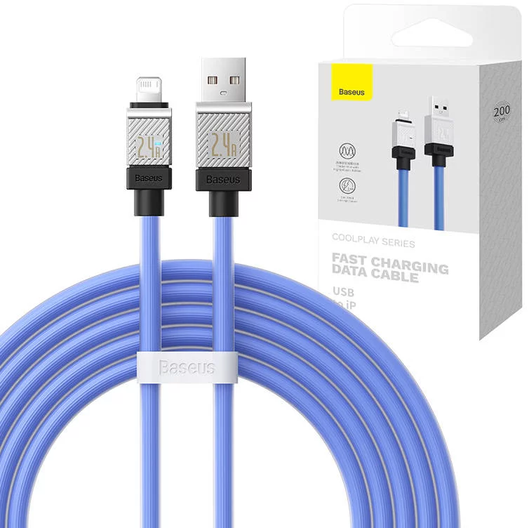 Kábel Fast Charging cable Baseus USB-A to Lightning CoolPlay Series 2m, 2.4A, blue (6932172626785)