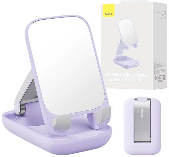 Folding phone stand Baseus with mirror, purple (6932172629922)
