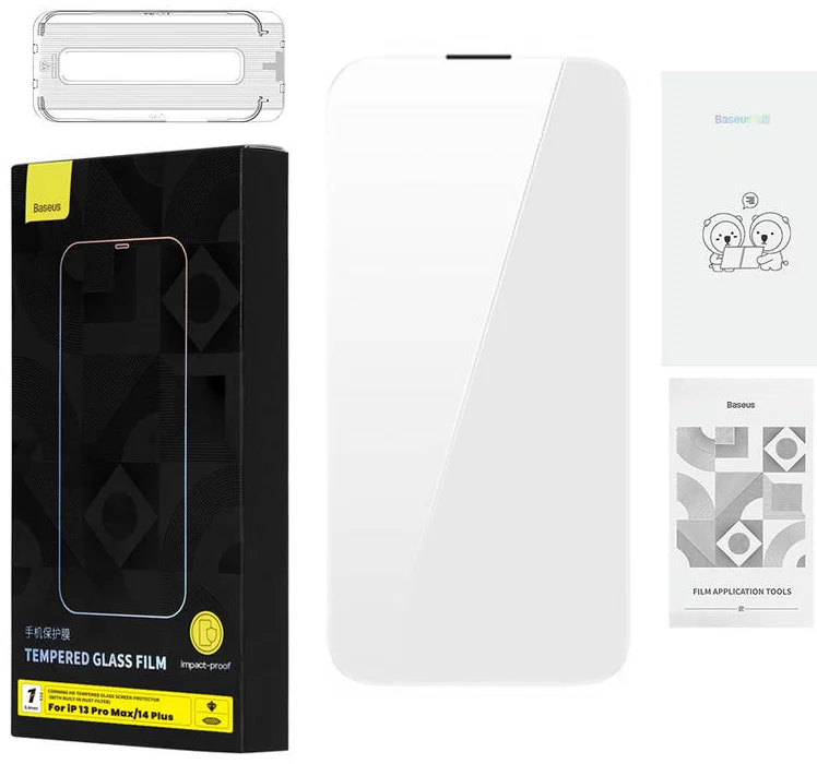 Ochranné sklo Tempered Glass Baseus 0.4mm Iphone 13 Pro Max/14 Plus + cleaning kit (6932172626273)