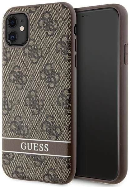 Kryt Guess iPhone 11 / Xr brown hardcase 4G Stripe (GUHCN61P4SNW)