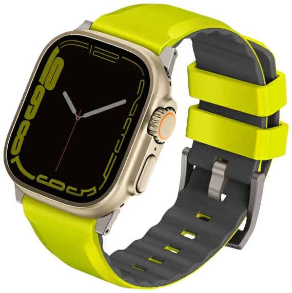 Remienok UNIQ Linus Apple Watch Series 1/2/3/4/5/6/7/8/SE/SE2/Ultra 42/44/45/49mm Airosoft Silicone lime green (UNIQ-49MM-LINUSLGRN)