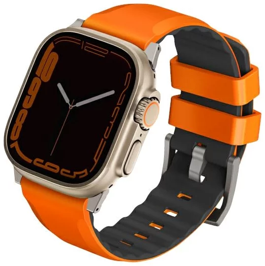 Remienok UNIQ Linus Apple Watch Series 1/2/3/4/5/6/7/8/SE/SE2/Ultra 42/44/45/49mm Airosoft Silicone volt orange (UNIQ-49MM-LINUSVORG)