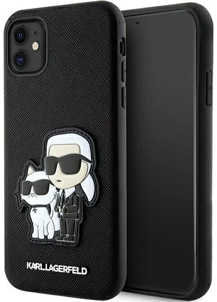 E-shop Kryt Karl Lagerfeld KLHCN61SANKCPK iPhone 11 / Xr 6.1" hardcase black Saffiano Karl&Choupette (KLHCN61SANKCPK)