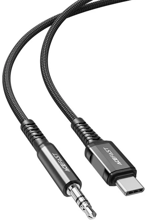Levně Kabel Cable USB-C to mini jack 3,5mm Acefast C1-08 1.2m (black)