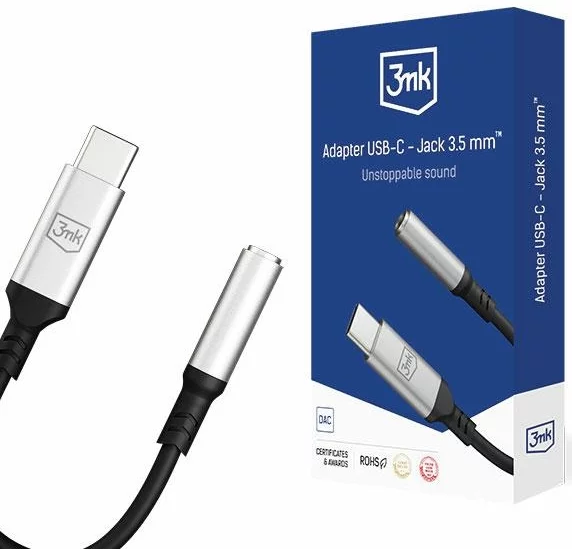 Adaptér 3MK Adapter USB-C - Jack 3,5 mm black 