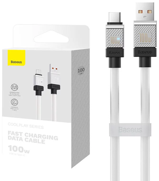 E-shop Kábel Cable USB do USB-C Baseus CoolPlay 100W 1m (white)