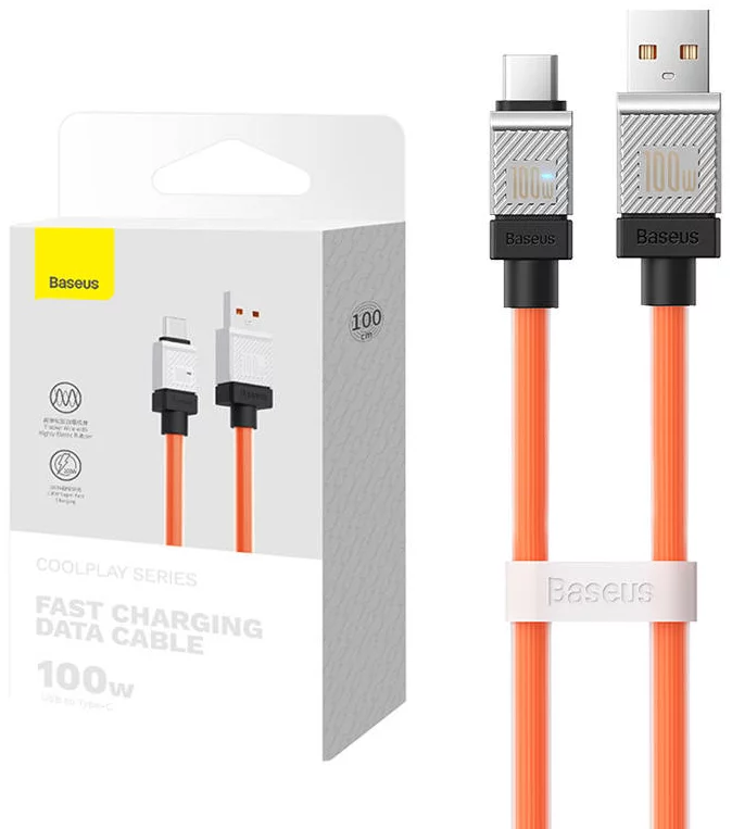 Levně Kabel Cable USB do USB-C Baseus CoolPlay 100W 1m (orange)