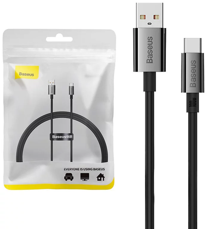 Kábel Cable USB do USB-C Baseus Superior100W 1m (black)
