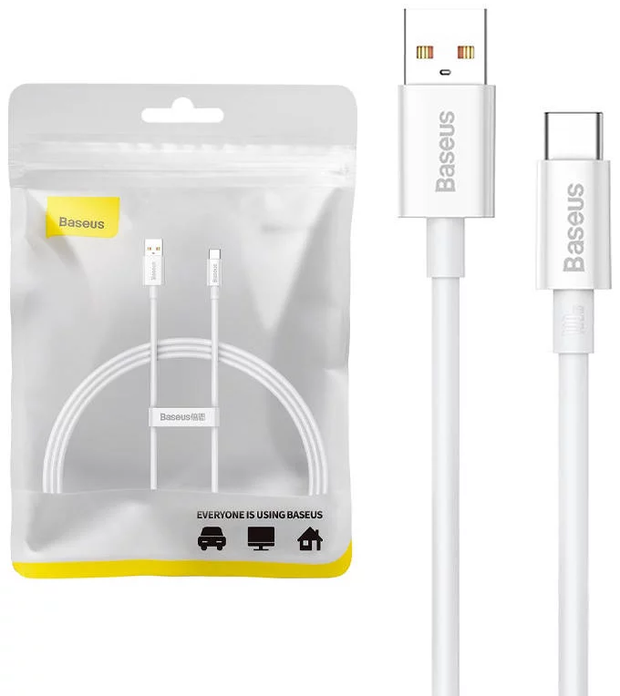 Kábel Cable USB do USB-C Baseus Superior 100W 1m (white)