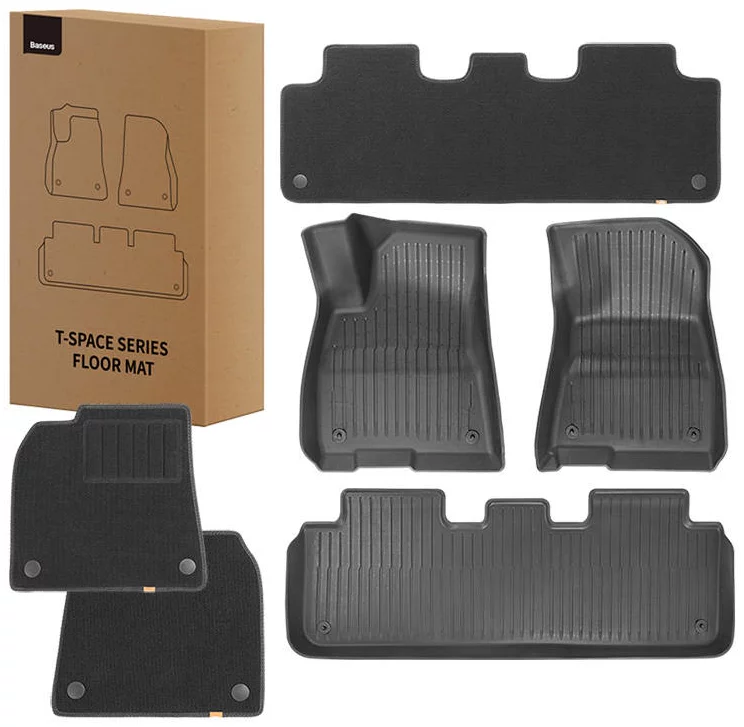 Rohož 6-Piece Floor Mat for Tesla Baseus T-Space Series (Polypropylene black)