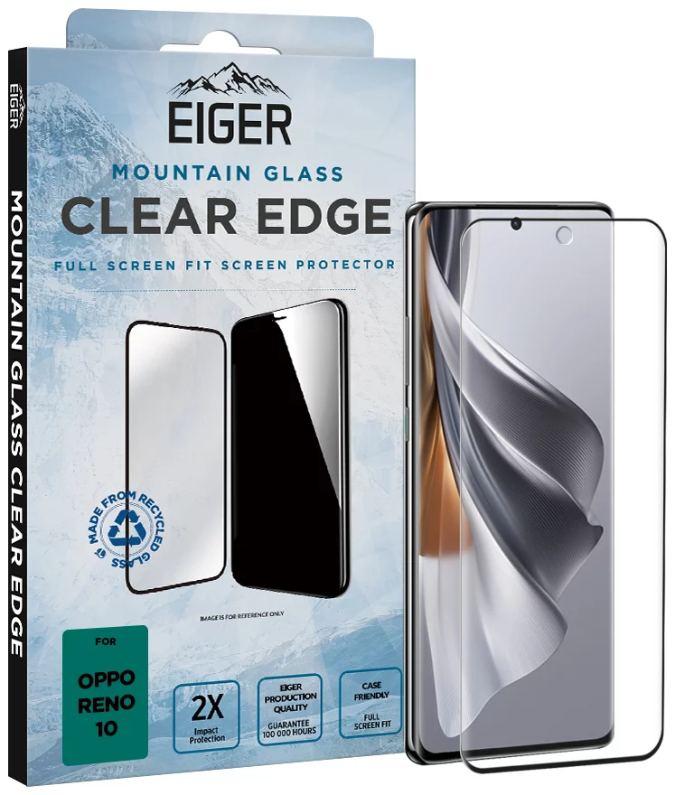 Ochranné sklo Eiger Mountain Glass CLEAR EDGE for Oppo Reno 10 in Clear