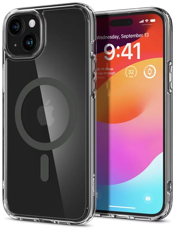 Levně Kryt Spigen Ultra Hybrid MagSafe, graphite - iPhone 15 Plus (ACS06662)