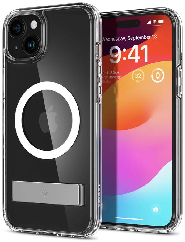 Levně Kryt Spigen Ultra Hybrid S MagSafe, crystal clear - iPhone 15 (ACS06807)