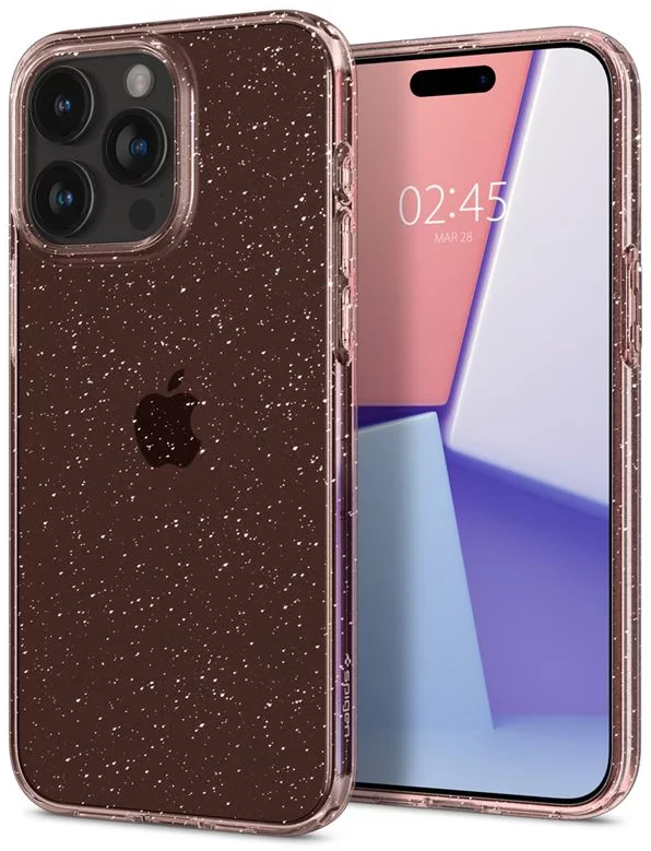 Kryt Spigen Liquid Crystal Glitter, rose quartz - iPhone 15 Pro Max (ACS06560)