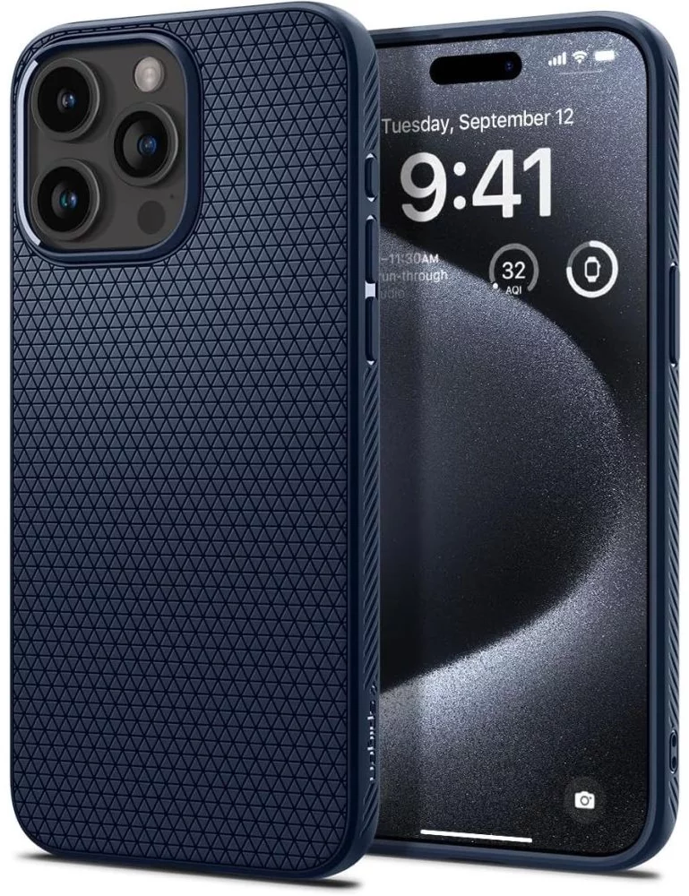 Kryt Spigen Liquid Air, navy blue - iPhone 15 Pro (ACS06705)