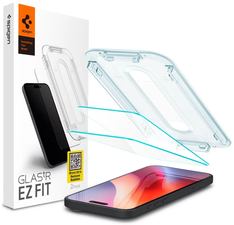 Ochranné sklo Spigen Glass tR EZ Fit 2 Pack, transparency - iPhone 15 (AGL06903)