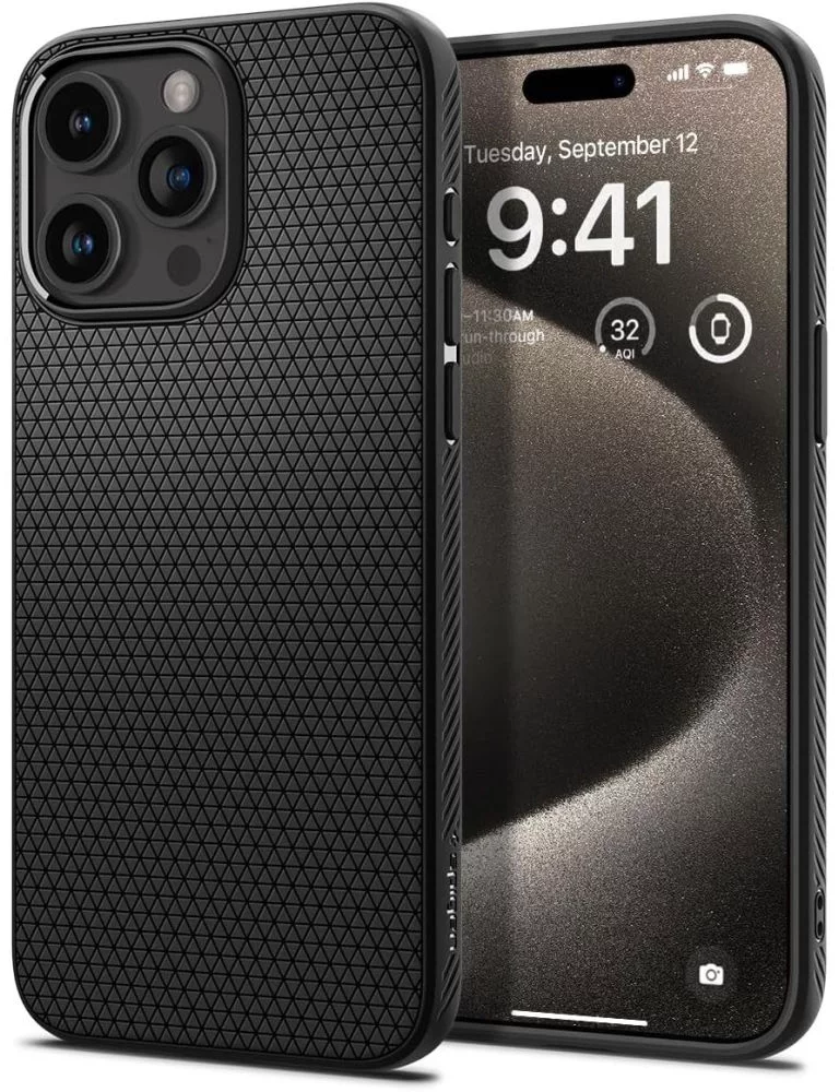 Levně Kryt Spigen Liquid Air, matte black - iPhone 15 Pro Max (ACS06562)