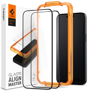 Spigen Glass tR AlignMaster 2er Pack, FC schwarz - iPhone 15 (AGL06906)  