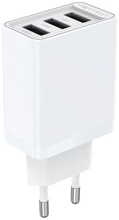 Nabíjačka Wall charger 3x USB Vention FEAW0-EU, 2.4A, 12W (white)