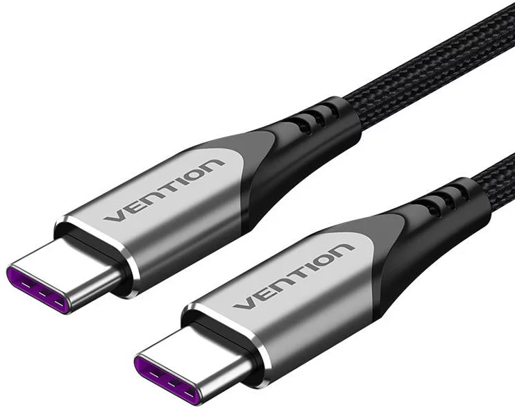 Kábel USB-C to USB-C Charging Cable, Vention TAEHF, PD 5A, 1m (black)