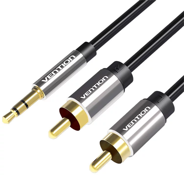 E-shop Kábel 2xRCA cable (Cinch) jack to 3.5mm Vention BCFBJ 5m (black)
