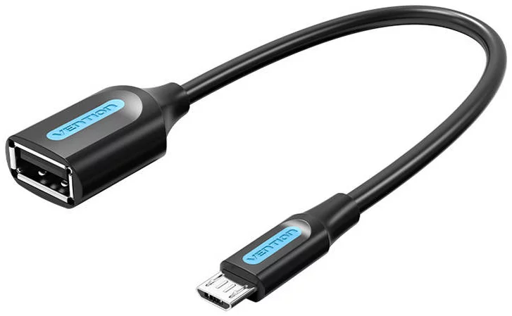 Levně Adapter Adapter Micro-USB 2.0 M to F USB-A OTG Vention CCUBB 0.15m (Black)