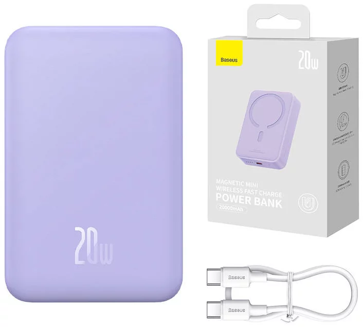 E-shop Nabíjačka Powerbank Baseus Magnetic Mini 20000mAh 20W MagSafe (purple)