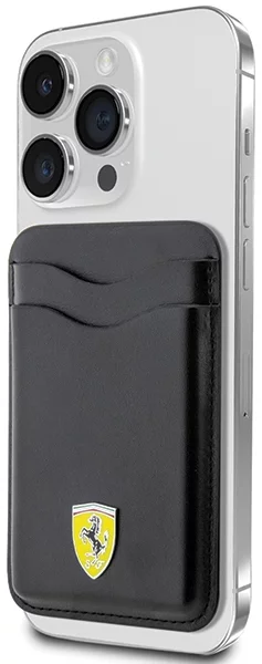 Levně Peněženka Ferrari Wallet Card Slot FEWCMRSIK black MagSafe Leather 2023 Collection (FEWCMRSIK)