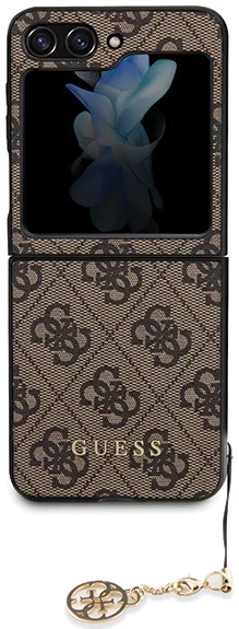 Custodia Guess Per Samsung Z Flip5 - Pelle Marrone Con Strass, Design Esclusivo E Protezione Rigida - Foto 13