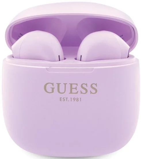 Slúchadlá Guess GUTWST26PSU TWS Bluetooth Headphones + Docking Station Purple Classic EST Logo (GUTWST26PSU)
