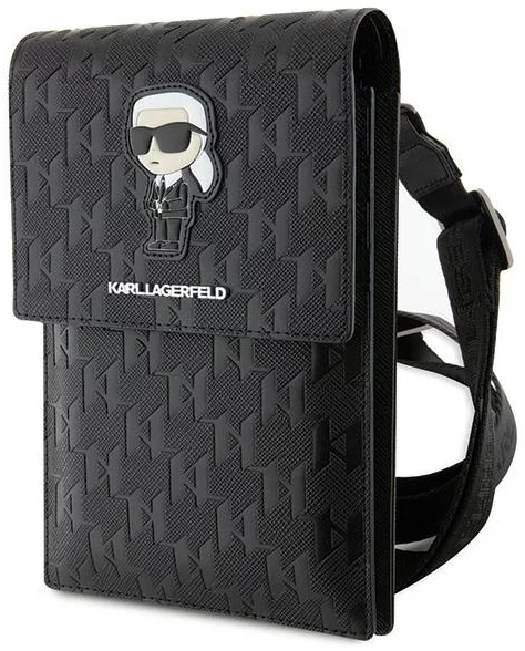 Pouzdro Karl Lagerfeld Bag KLWBSAKHPKK black Saffiano Monogram Ikonik (KLWBSAKHPKK)