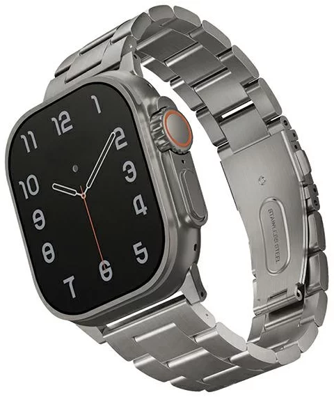 Řemínek UNIQ Osta band Apple Watch 42/44/45/ 49mm Series 1/2/3/4/5/6/7/8/SE/SE2/Ultra Stainless Steel /titanium silver (UNIQ-49MM-OSTASIL)