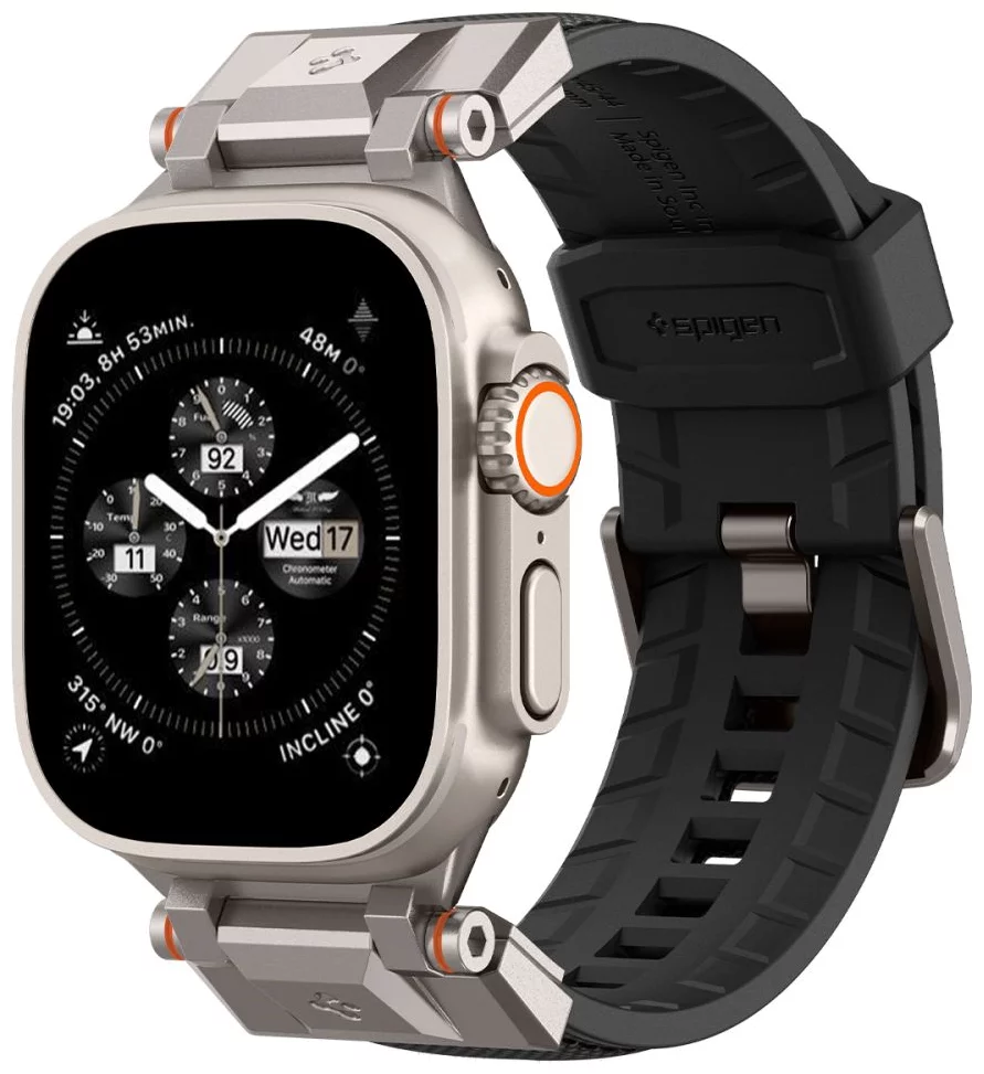 Řemínek Spigen Dura Pro Armor Band, black - Apple Watch Ultra 49mm/8/7 45mm/SE 2022/6/SE/5/4 44mm/3/2/1 42mm (AMP06065)