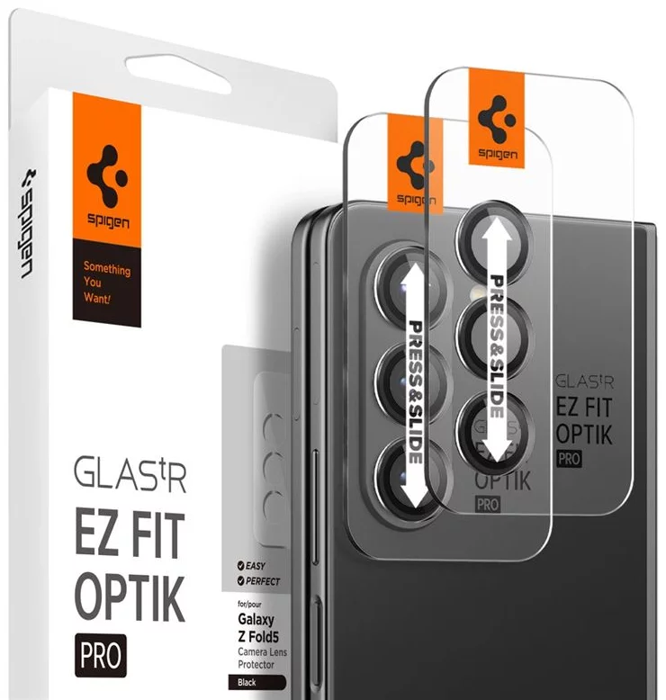Ochranné sklo Spigen Glass tR EZ Fit Optik Pro 2 Pack, black - Samsung Galaxy Z Fold5 (AGL06524)