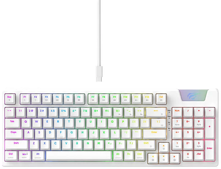 Levně Herní klávesnice Gaming Keyboard Havit KB885L RGB (white)