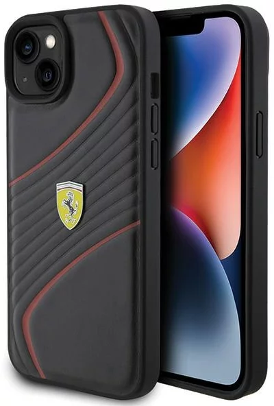 Levně Kryt Ferrari FEHCP15MPTWK iPhone 15 Plus 6.7" black hardcase Twist Metal Logo (FEHCP15MPTWK)