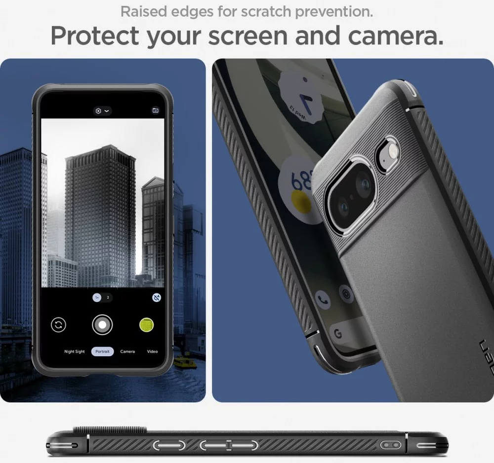 Spigen Rugged Armor Matte Black Phone Case For Google Pixel 8