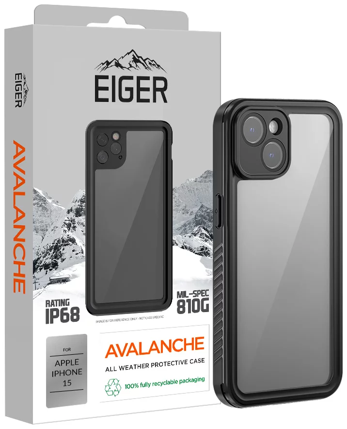 Levně Kryt Eiger Avalanche Case for Apple iPhone 15 in Black