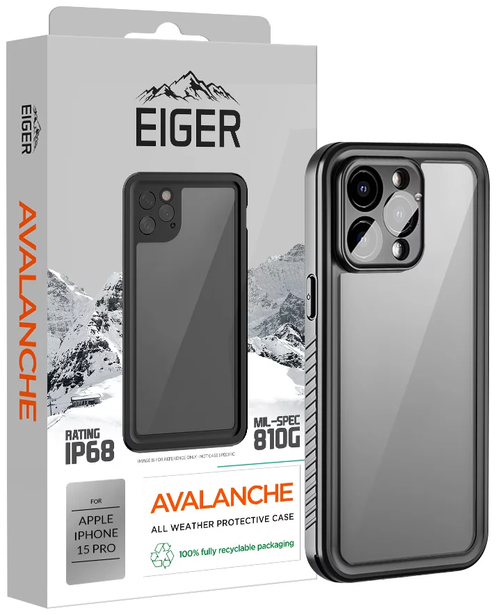Levně Kryt Eiger Avalanche Case for Apple iPhone 15 Pro in Black