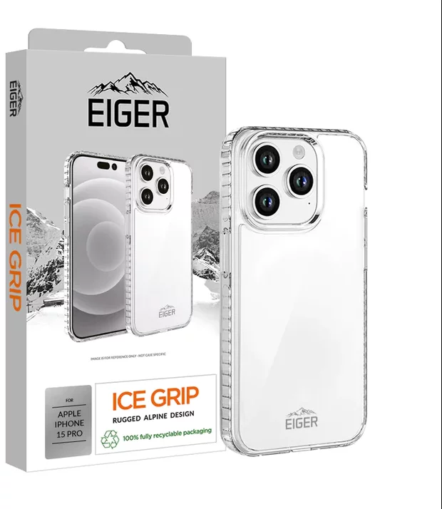 Levně Kryt Eiger Ice Grip Case for Apple iPhone 15 Pro in Clear