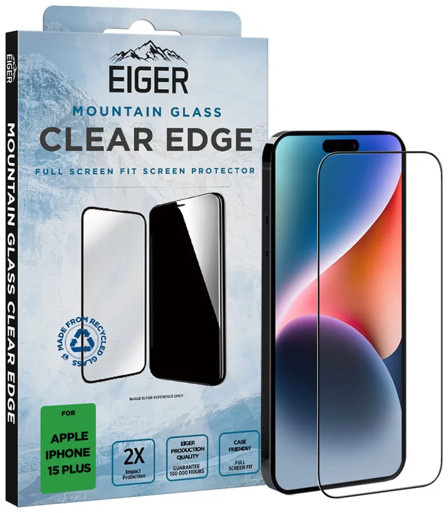 Ochranné sklo Eiger Mountain Glass CLEAR EDGE for Apple iPhone 15 Plus in Clear