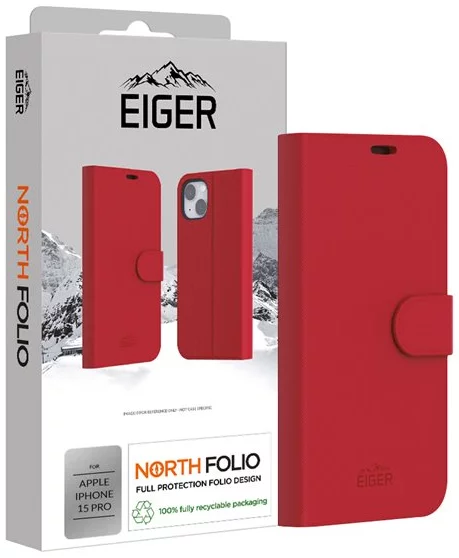 Levně Kryt Eiger North Folio Case for Apple iPhone 15 Pro in Red