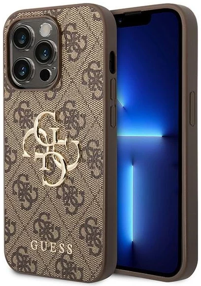 Levně Kryt Guess GUHCP15L4GMGBR iPhone 15 Pro 6.1" brown hardcase 4G Big Metal Logo (GUHCP15L4GMGBR)