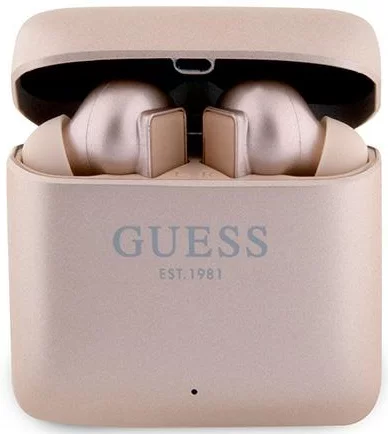 Slúchadlá Guess Bluetooth headphones GUTWSSU20ALEGP TWS + docking station rose gold Printed Logo (GUTWSSU20ALEGP)