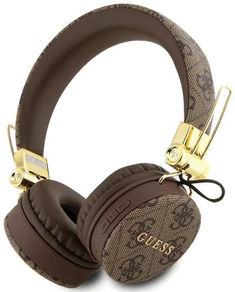 Sluchátka Guess Bluetooth on-ear headphones GUBH704GEMW brown 4G Metal Logo (GUBH704GEMW)