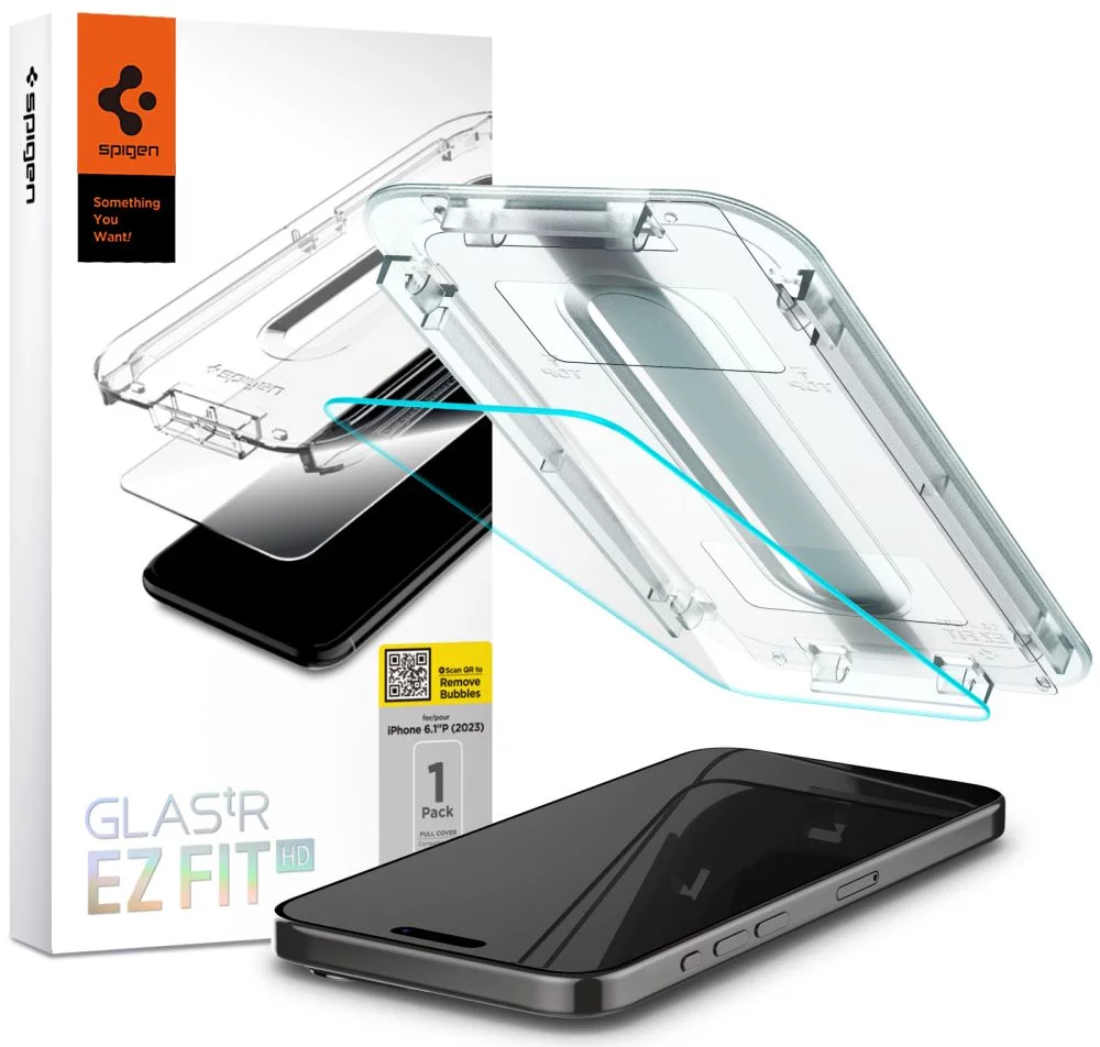 Spigen Glas.tR EZ-FIT ochranné sklo na - iPhone 15 pro - transparentná