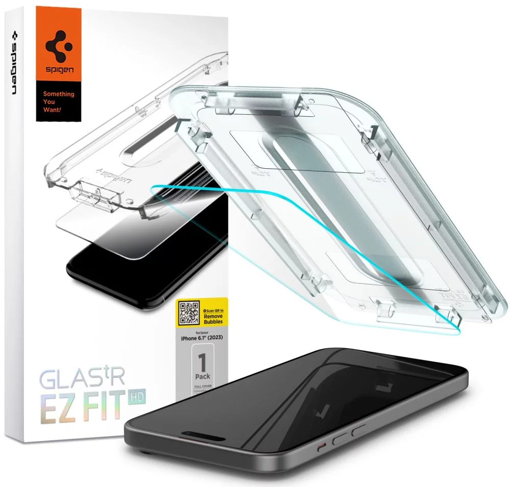 Ochranné sklo SPIGEN GLAS.TR ”EZ FIT” IPHONE 15 CLEAR (AGL06907)