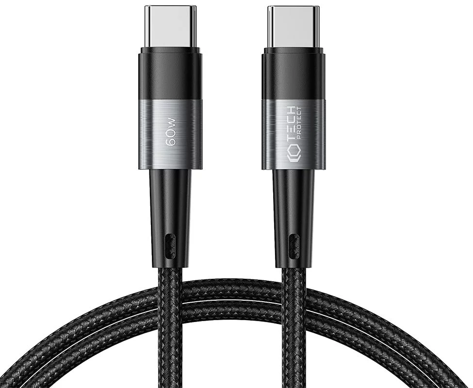 Kábel TECH-PROTECT ULTRABOOST TYPE-C CABLE PD60W/3A 100CM GREY (9490713933978)